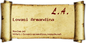 Lovasi Armandina névjegykártya